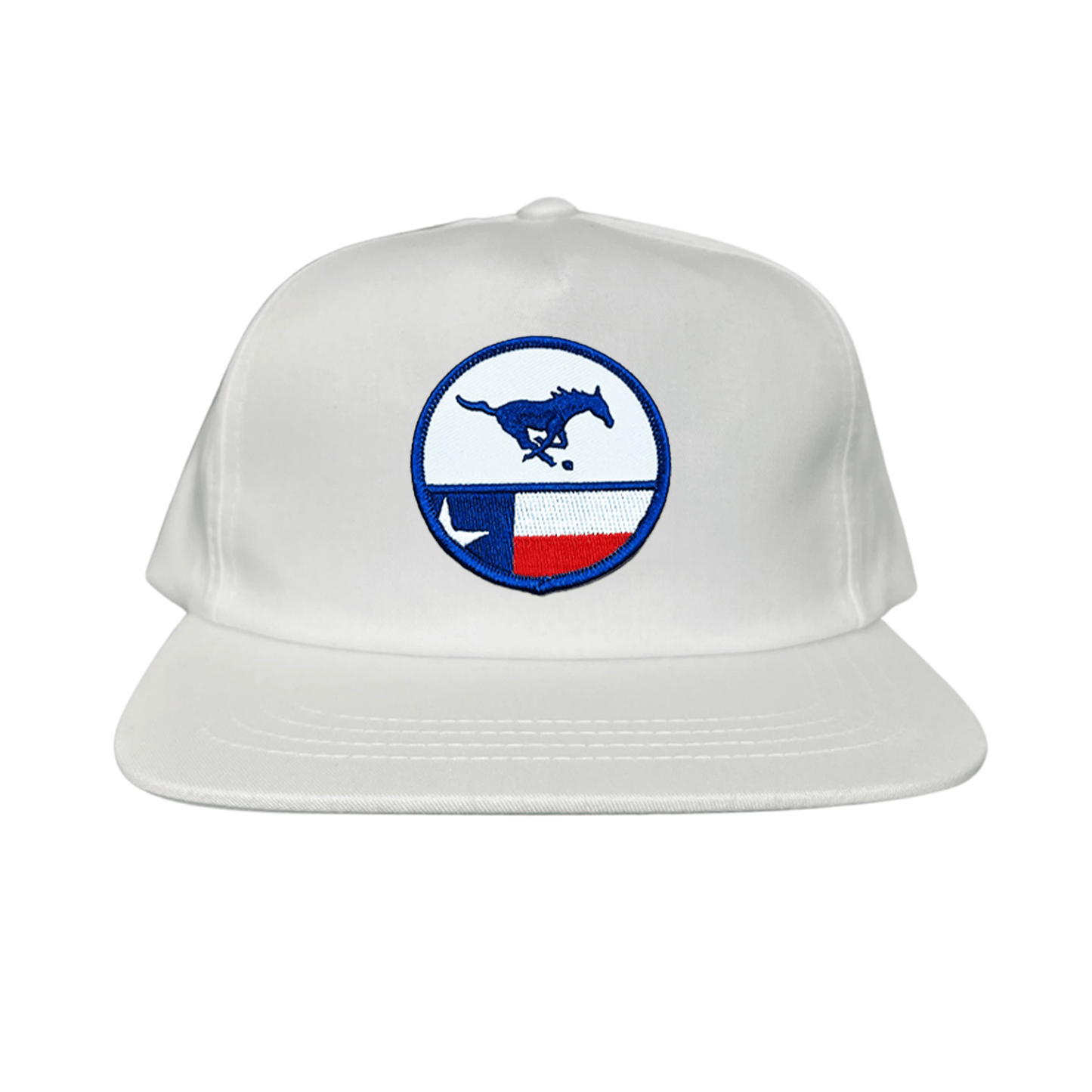 SMU Pony SMU Pony Flag Patch / Hats / 254 / SMU043 / MM - Flat Bill White Canvas Snapback - Club Rehab