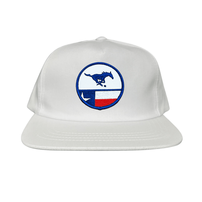 SMU Pony SMU Pony Flag Patch / Hats / 254 / SMU043 / MM - Flat Bill White Canvas Snapback - Club Rehab