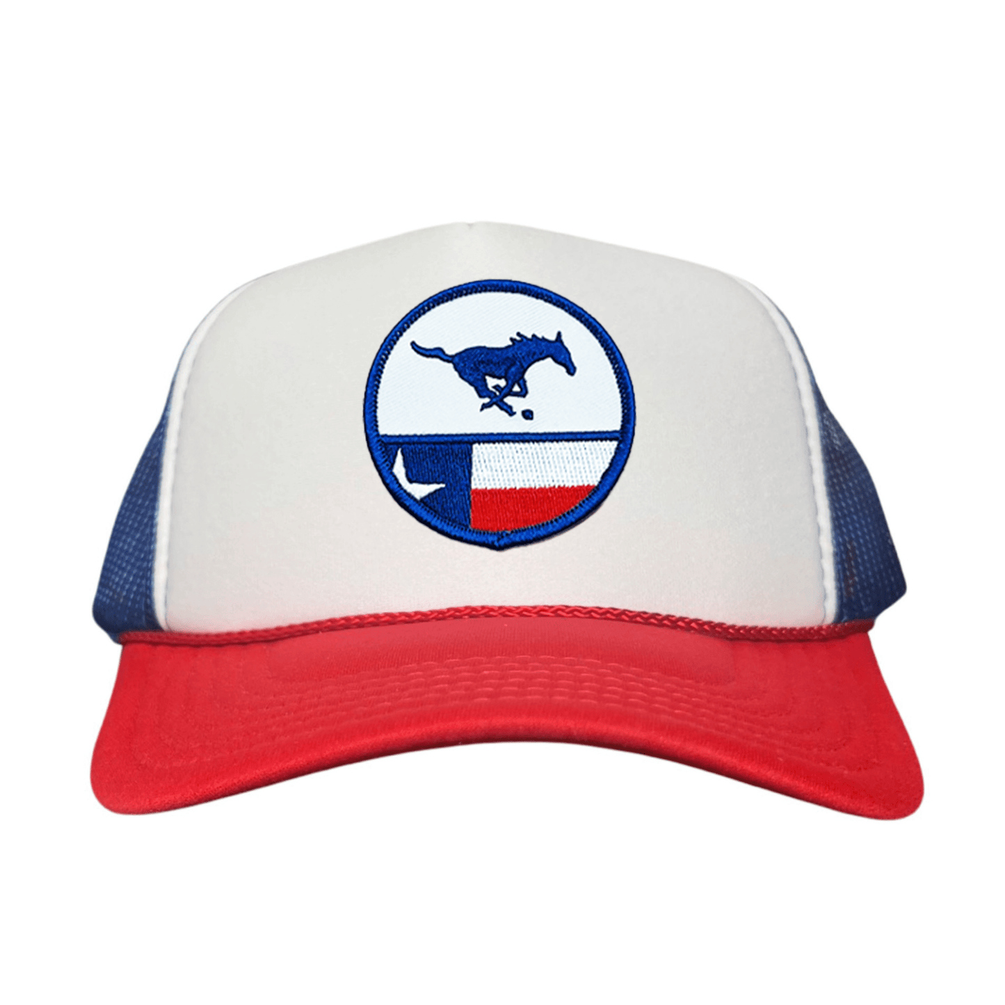 SMU Pony SMU Pony Flag Patch / Hats / 254 / SMU043 / MM - Red / White / Blue Foam Curved Mesh - Club Rehab