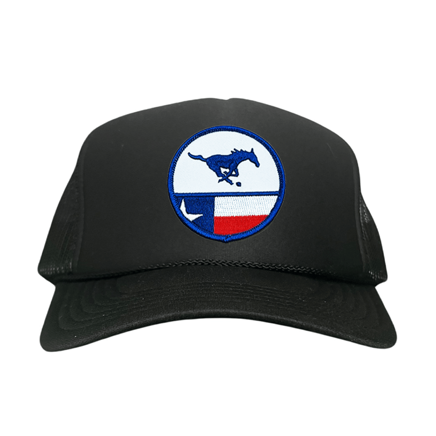 SMU Pony SMU Pony Flag Patch / Hats / 254 / SMU043 / MM - Black Foam Curved Mesh - Club Rehab