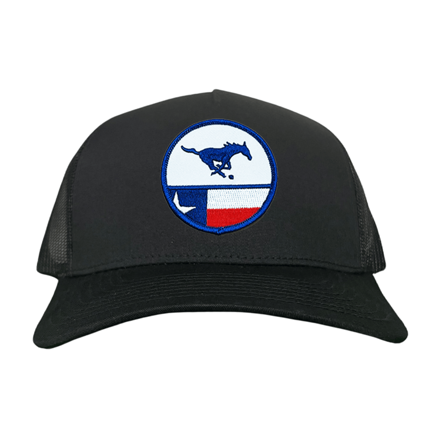 SMU Pony SMU Pony Flag Patch / Hats / 254 / SMU043 / MM - Black / White Curved Bill Mesh Snapback - Club Rehab