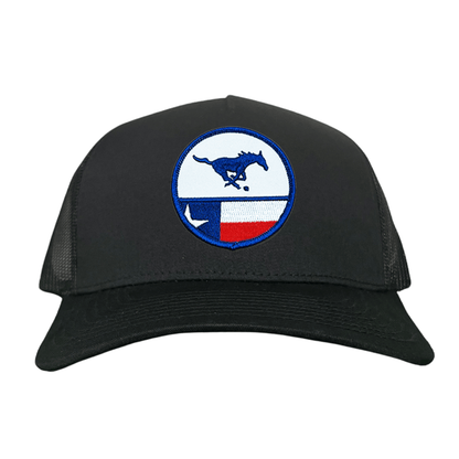 SMU Pony SMU Pony Flag Patch / Hats / 254 / SMU043 / MM - Black / White Curved Bill Mesh Snapback - Club Rehab