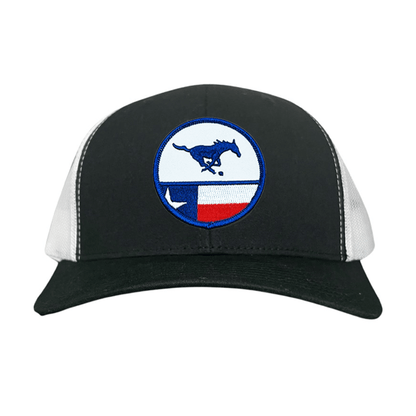 SMU Pony SMU Pony Flag Patch / Hats / 254 / SMU043 / MM - Black / White Curved Bill Mesh Snapback - Club Rehab
