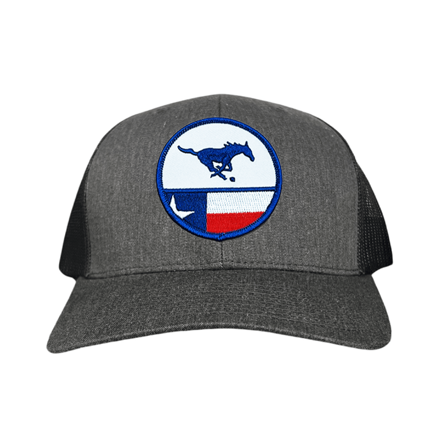 SMU Pony SMU Pony Flag Patch / Hats / 254 / SMU043 / MM - Dark Heather / Black Curved Bill Trucker - Club Rehab