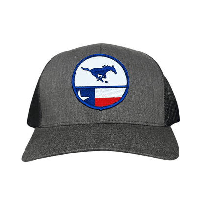 SMU Pony SMU Pony Flag Patch / Hats / 254 / SMU043 / MM - Dark Heather / Black Curved Bill Trucker - Club Rehab