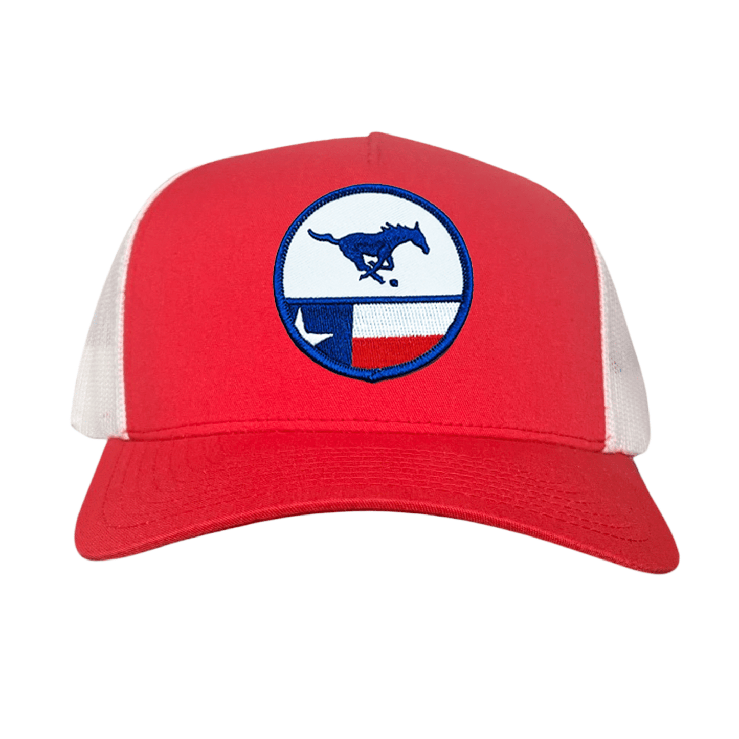 SMU Pony SMU Pony Flag Patch / Hats / 254 / SMU043 / MM - Red / White Curved Bill Mesh Snapback - Club Rehab