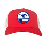Red / White Curved Bill Mesh Snapback