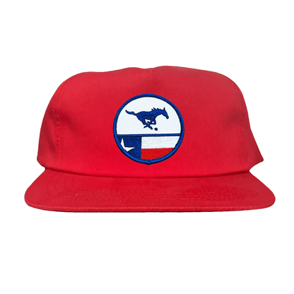 SMU Pony SMU Pony Flag Patch / Hats / 254 / SMU043 / MM - Flat Bill Red 5 Panel Canvas - Club Rehab