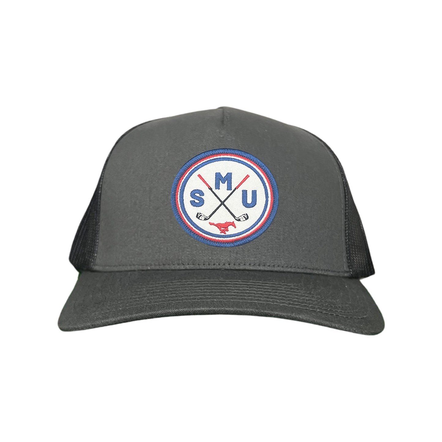 SMU / SMU Golf Circle Patch / Hat / 175 / SMU016 / MM - Charcoal Curved Bill Mesh Snapback - Club Rehab