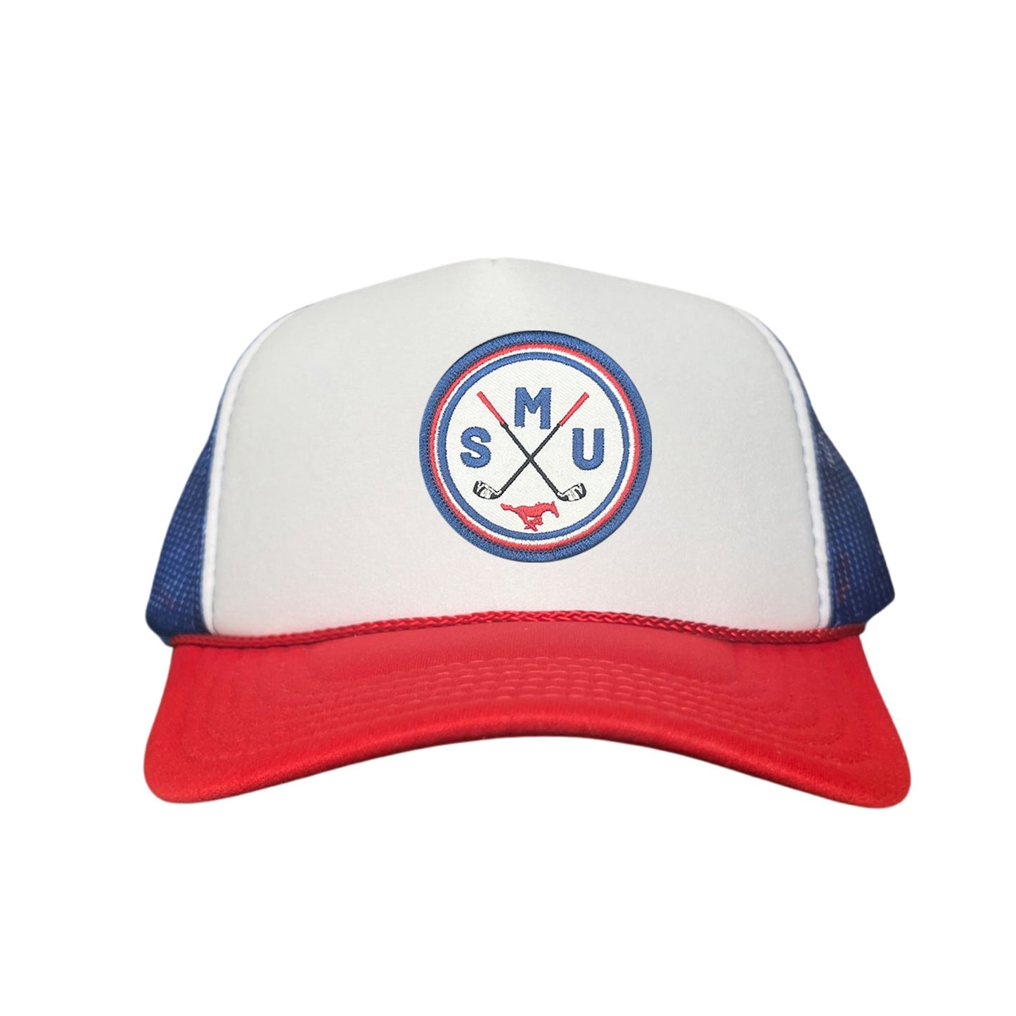 SMU / SMU Golf Circle Patch / Hat / 175 / SMU016 / MM - Red / White / Blue Foam Snapback - Club Rehab