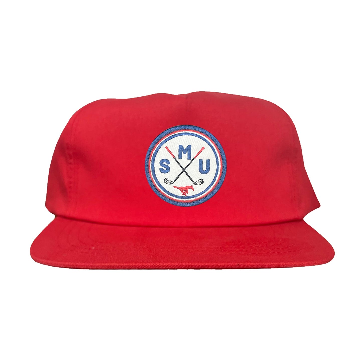 SMU / SMU Golf Circle Patch / Hat / 175 / SMU016 / MM - Flat Bill Red Canvas Snapback - Club Rehab