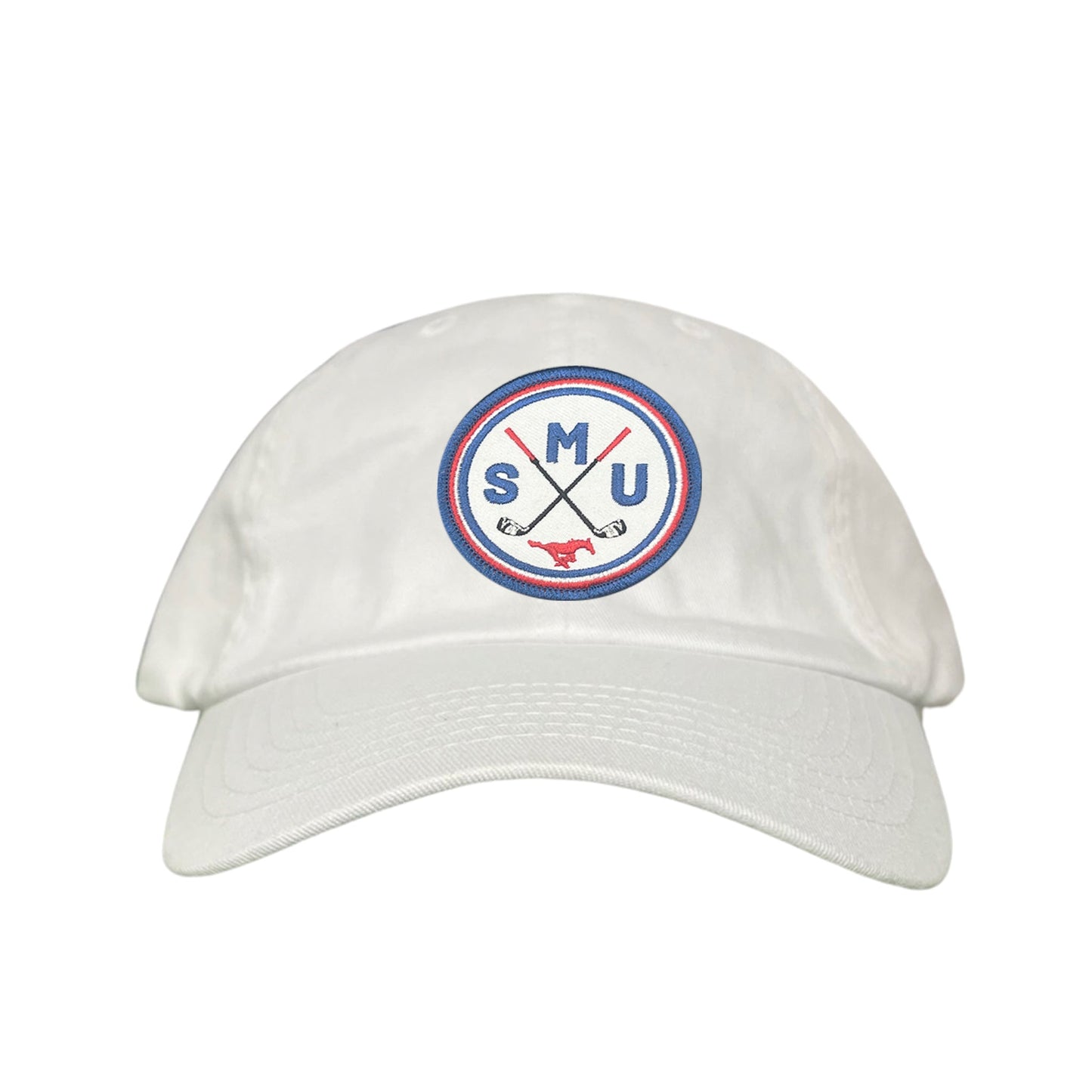 SMU / SMU Golf Circle Patch / Hat / 175 / SMU016 / MM - White Dad Hat - Club Rehab