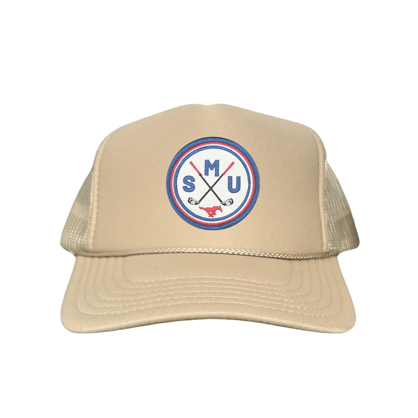 SMU / SMU Golf Circle Patch / Hat / 175 / SMU016 / MM - Khaki Foam Snapback - Club Rehab