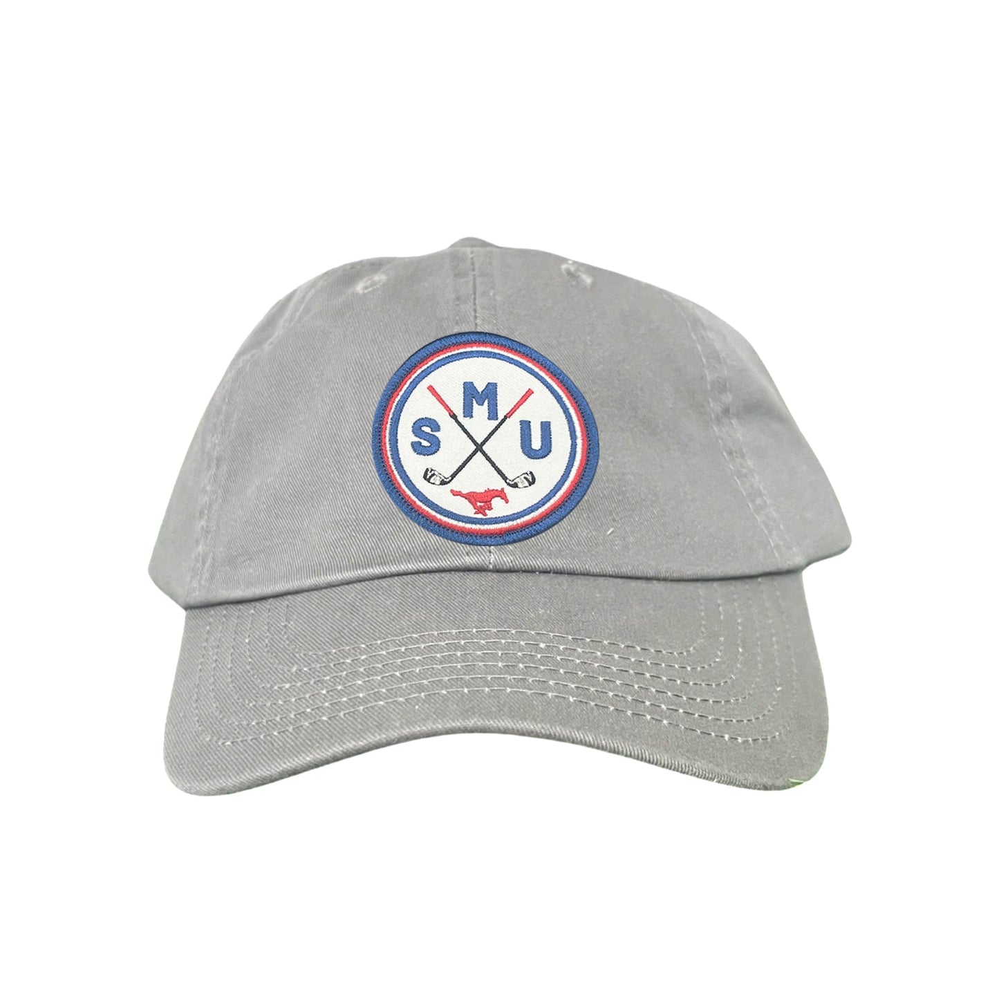 SMU / SMU Golf Circle Patch / Hat / 175 / SMU016 / MM - Grey Dad Hat - Club Rehab