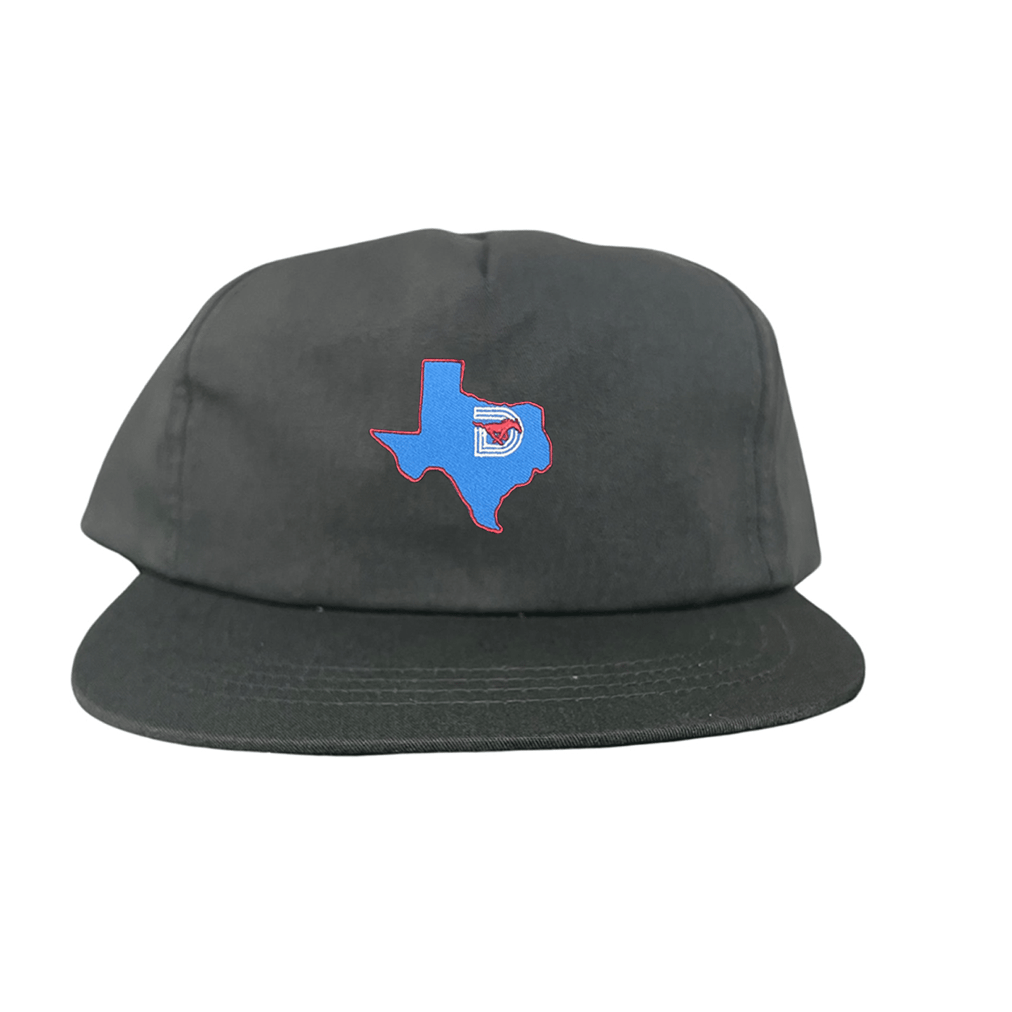 SMU State of Texas Pony / Hats / 004 / SMU017 / MM - Flat Bill White 5 Panel Canvas - Club Rehab