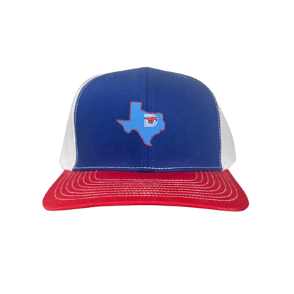 SMU State of Texas Pony / Hats / 004 / SMU017 / MM - Royal / White / Red Curved Bill Mesh Snapback - Club Rehab