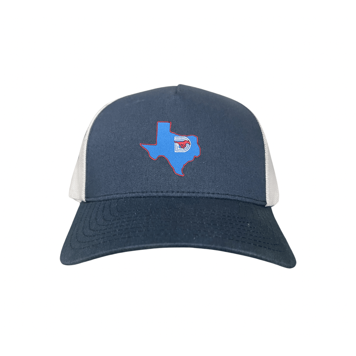 SMU State of Texas Pony / Hats / 004 / SMU017 / MM - Navy / White / Curved Bill Trucker Mesh Snapback - Club Rehab