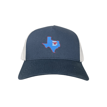 SMU State of Texas Pony / Hats / 004 / SMU017 / MM - Navy / White / Curved Bill Trucker Mesh Snapback - Club Rehab