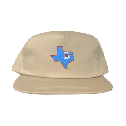 SMU State of Texas Pony / Hats / 004 / SMU017 / MM - Flat Bill Khaki 5 Panel Canvas - Club Rehab