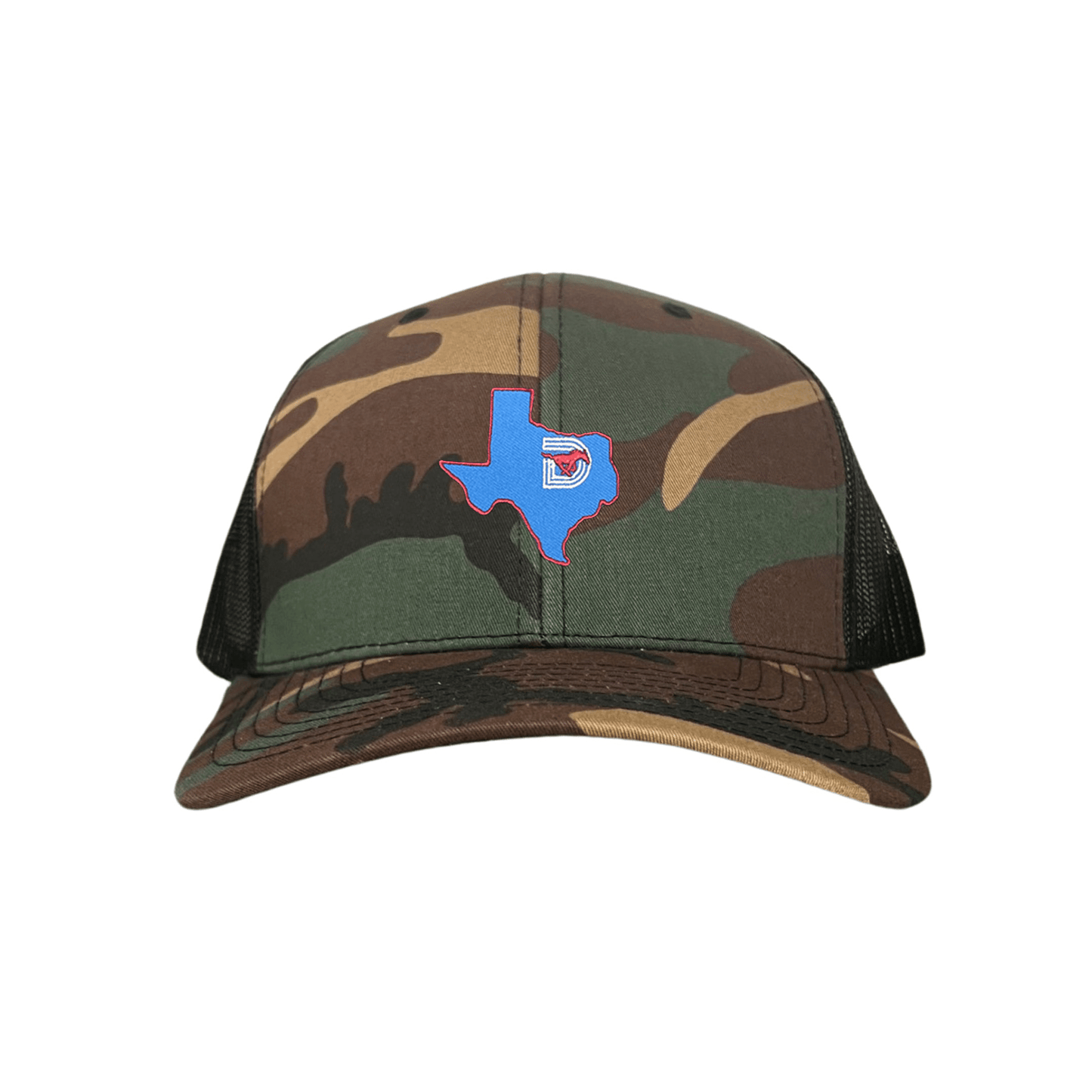 SMU State of Texas Pony / Hats / 004 / SMU017 / MM - Camo / Curved Bill Trucker Mesh Snapback - Club Rehab