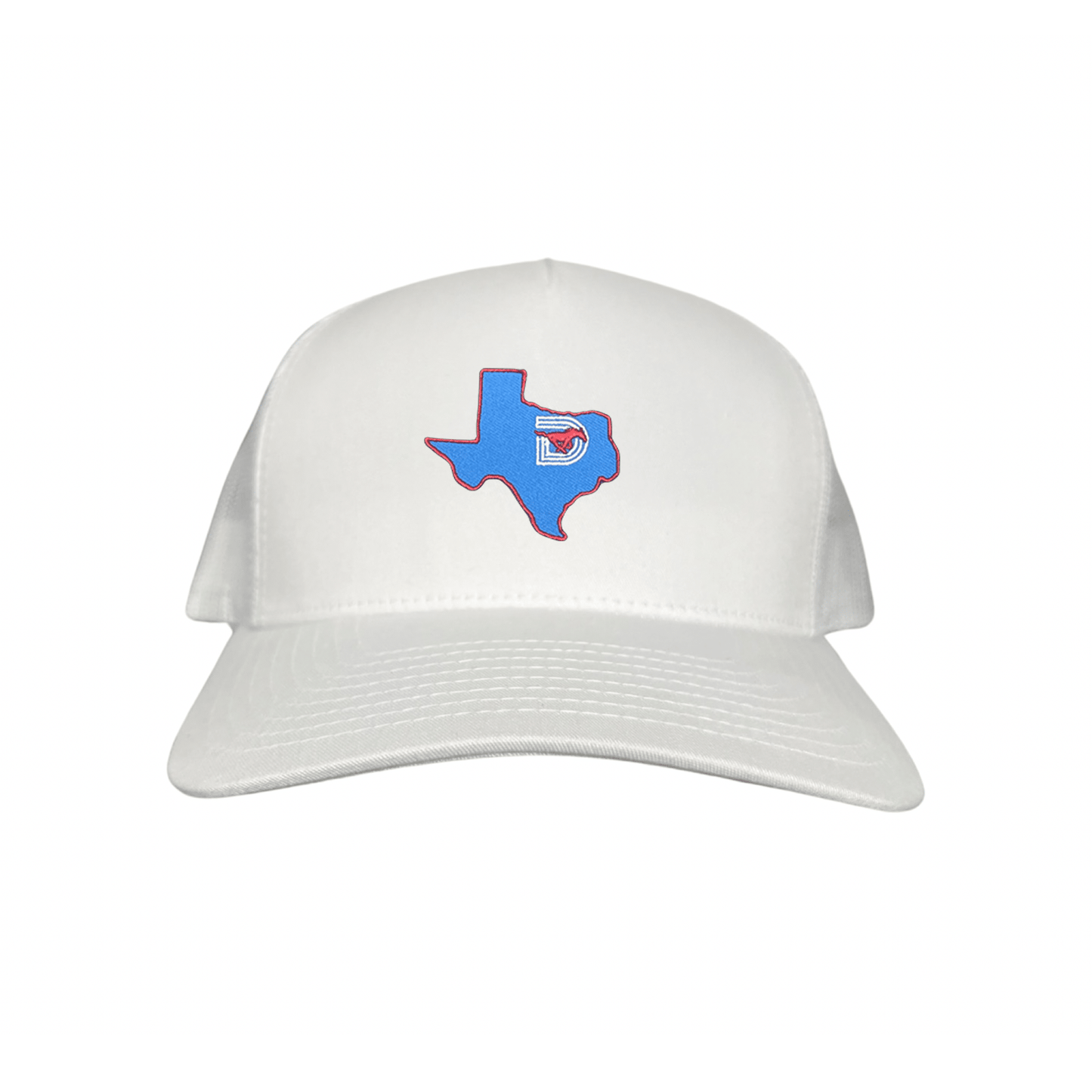SMU State of Texas Pony / Hats / 004 / SMU017 / MM - White Curved Bill Mesh Snapback - Club Rehab