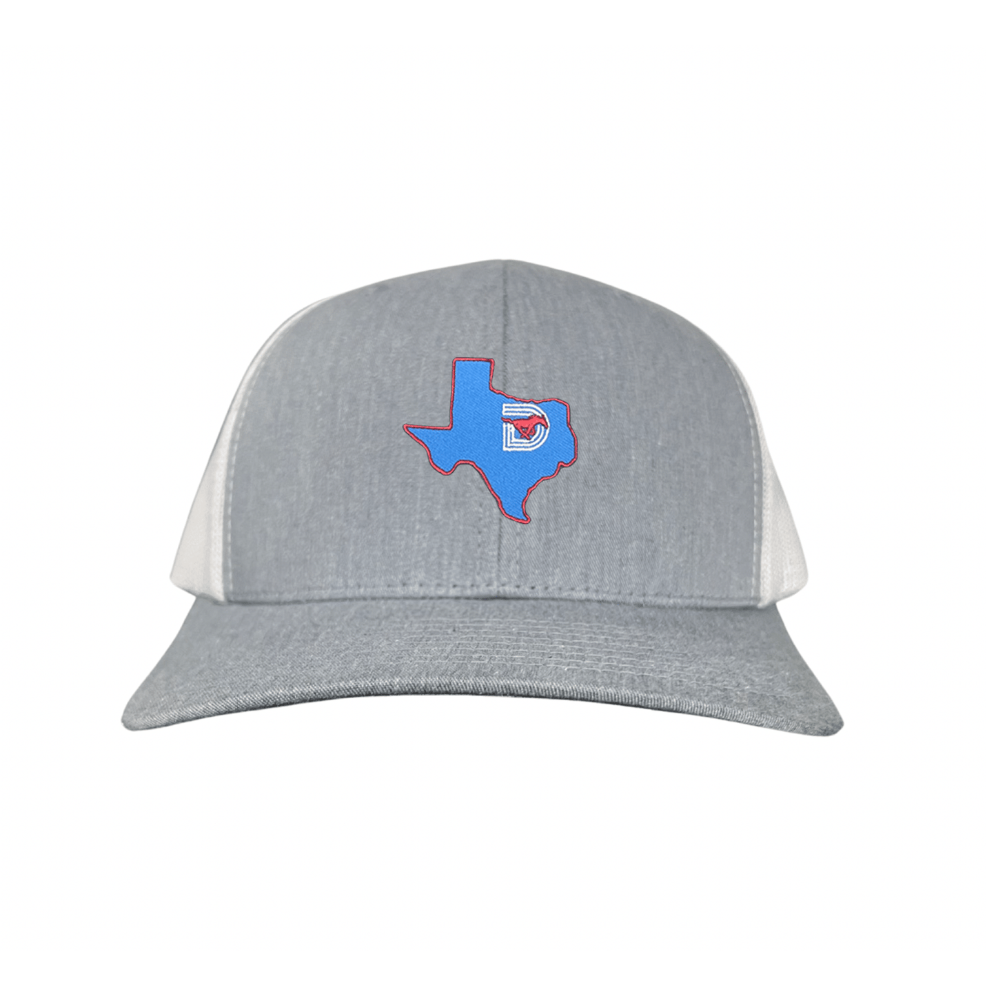 SMU State of Texas Pony / Hats / 004 / SMU017 / MM - Heather Grey / White Curved Bill Mesh Snapback - Club Rehab