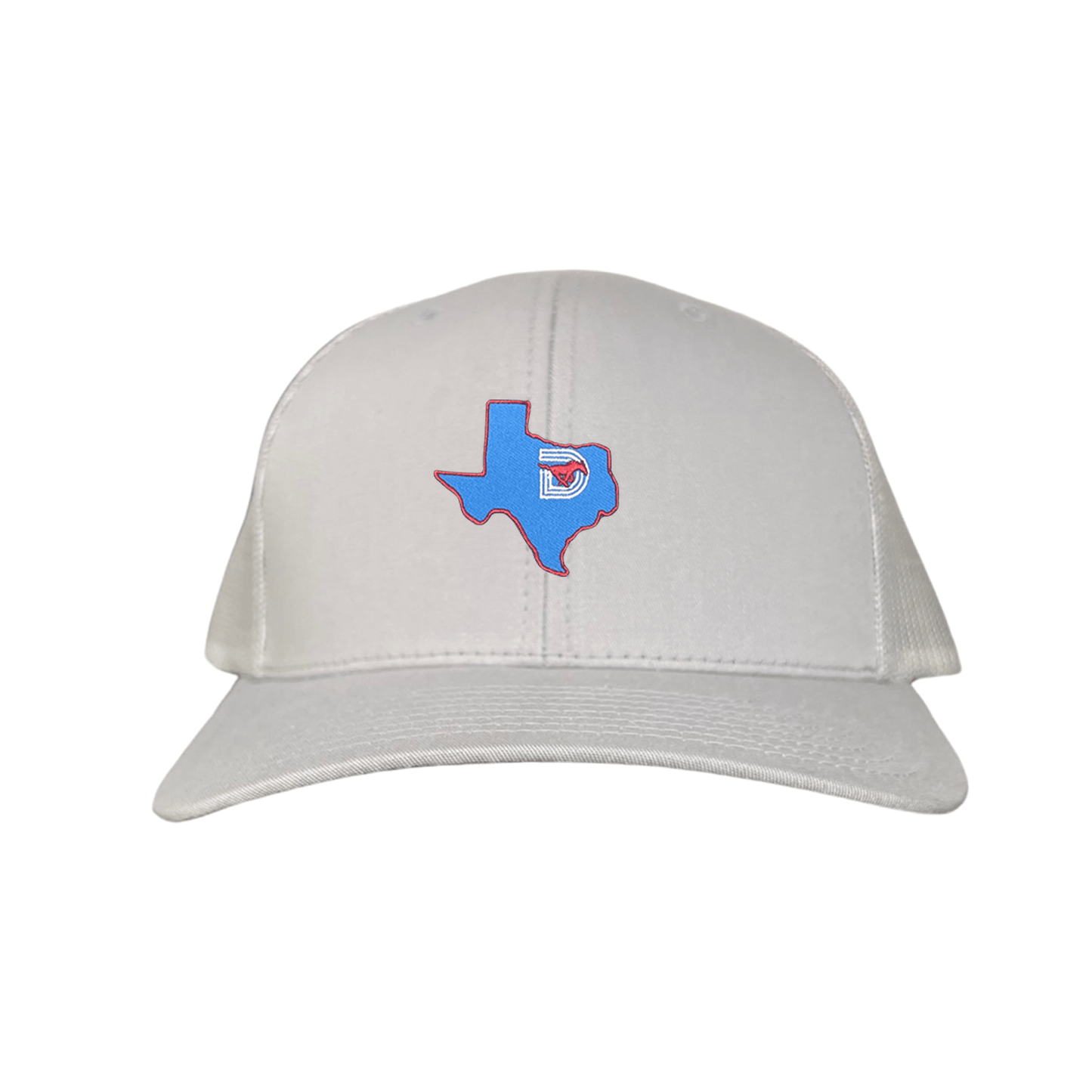 SMU State of Texas Pony / Hats / 004 / SMU017 / MM - Silver Curved Bill Mesh Snapback - Club Rehab