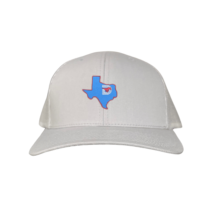 SMU State of Texas Pony / Hats / 004 / SMU017 / MM - Silver Curved Bill Mesh Snapback - Club Rehab