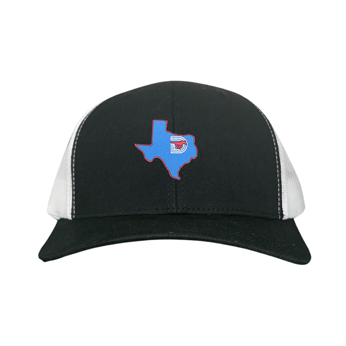 SMU State of Texas Pony / Hats / 004 / SMU017 / MM - Black / White Curved Bill Mesh Snapback - Club Rehab