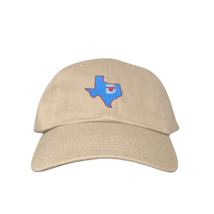 SMU State of Texas Pony / Hats / 004 / SMU017 / MM - Khaki Dad Hat - Club Rehab