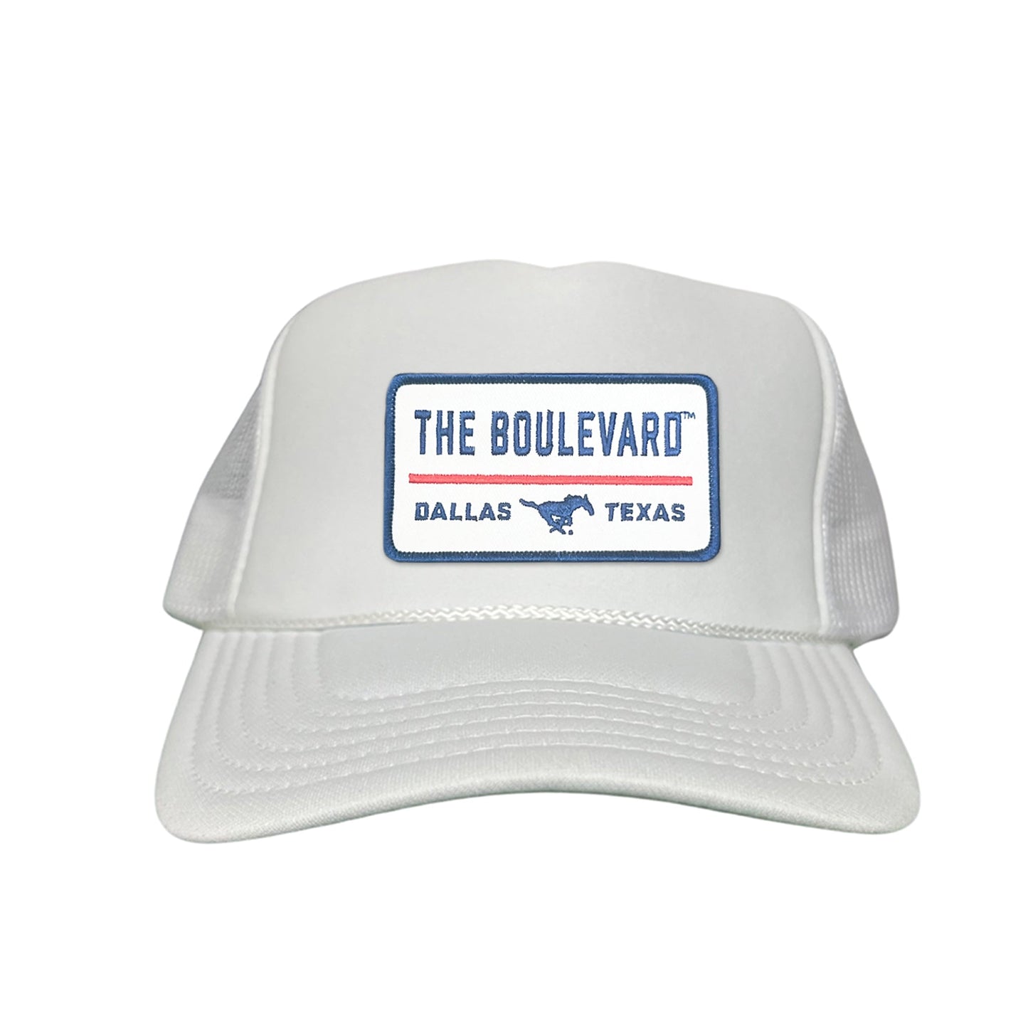 SMU / The Boulevard Rectangle Patch / Mesh Snap Back / 127 / SMU004 - Foam White Mesh Snapback - Club Rehab