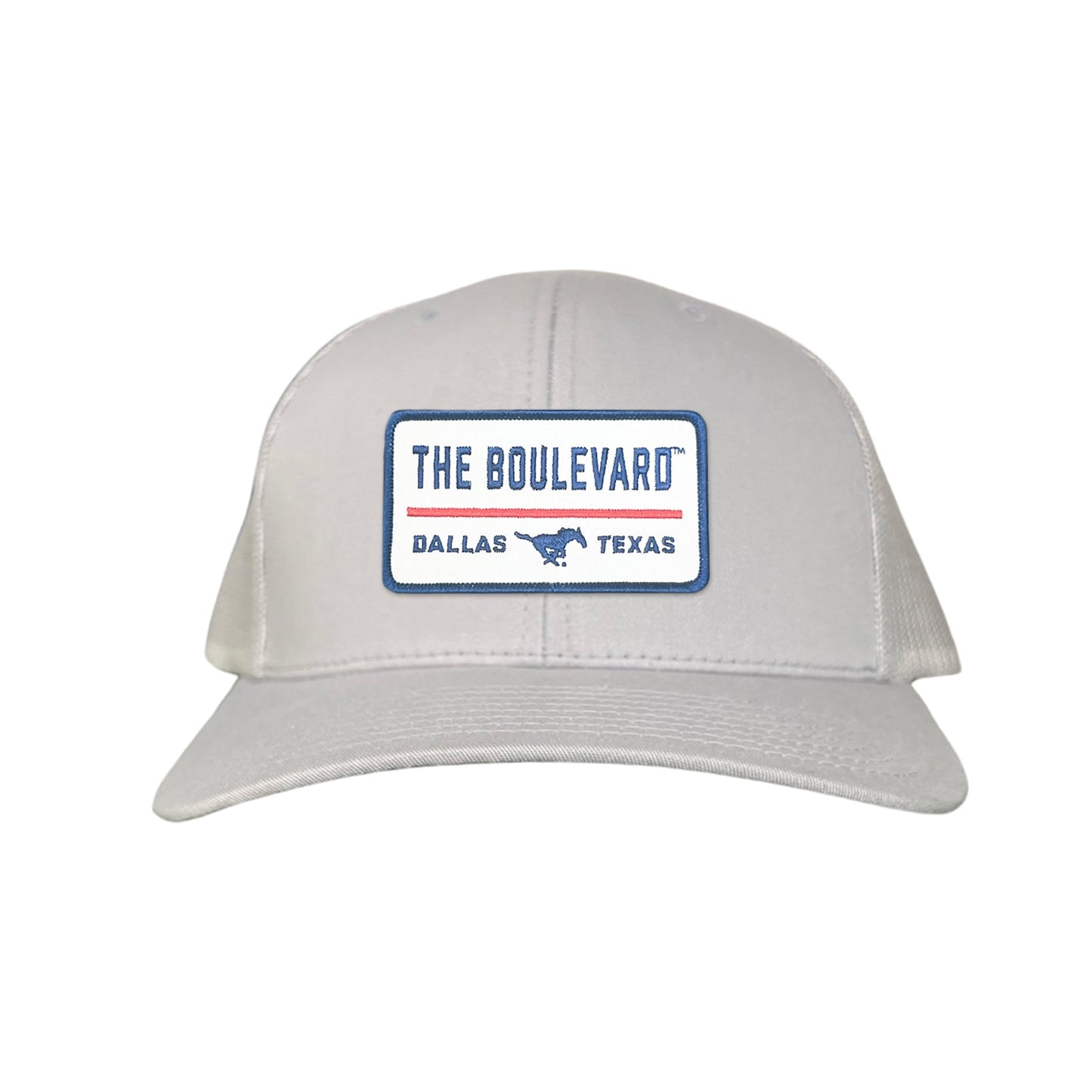 SMU / The Boulevard Rectangle Patch / Mesh Snap Back / 127 / SMU004 - Silver Curved Mesh Snapback - Club Rehab
