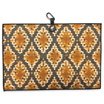 Snake Skin Golf Towel | 24” x 16” Microfiber Towel | Magnetic Clip & Carabiner | Premium Golf Accessory - Club Rehab