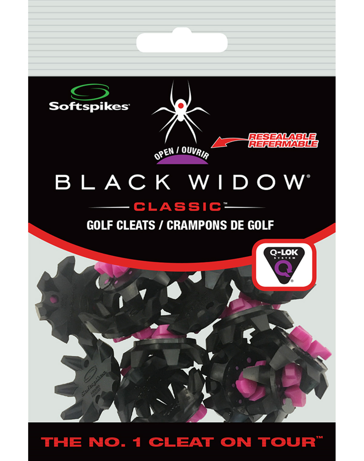 Softspikes Black Widow Q-Fit package with triangular Q-LOK inserts