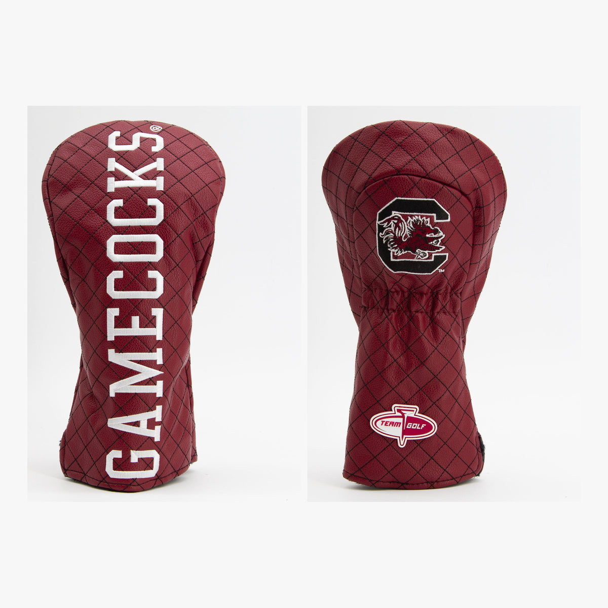 South Carolina Gamecocks Solid Quilted Driver Headcover, front and back views