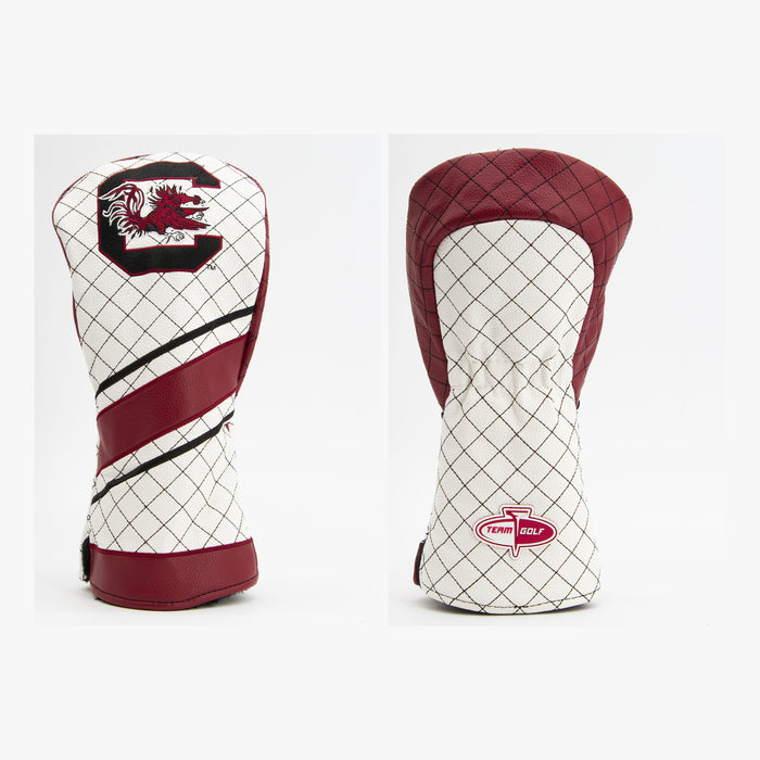 South Carolina Gamecocks Striped Quilted Driver Headcover, front and back views