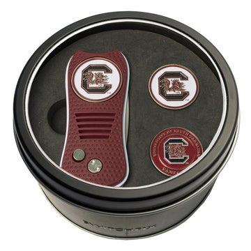 South Carolina Gamecocks Klapp-Pitchgabel + 2 Ballmarker im Metalldosen-Geschenkset