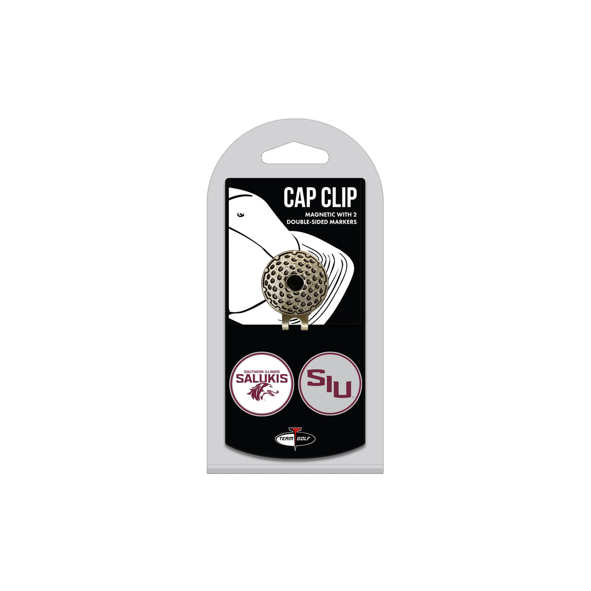 SOUTHERN ILLINOIS hat clip with two golf ball markers