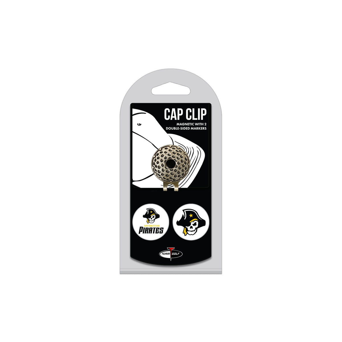 SOUTHWESTERN hat clip with two golf ball markers