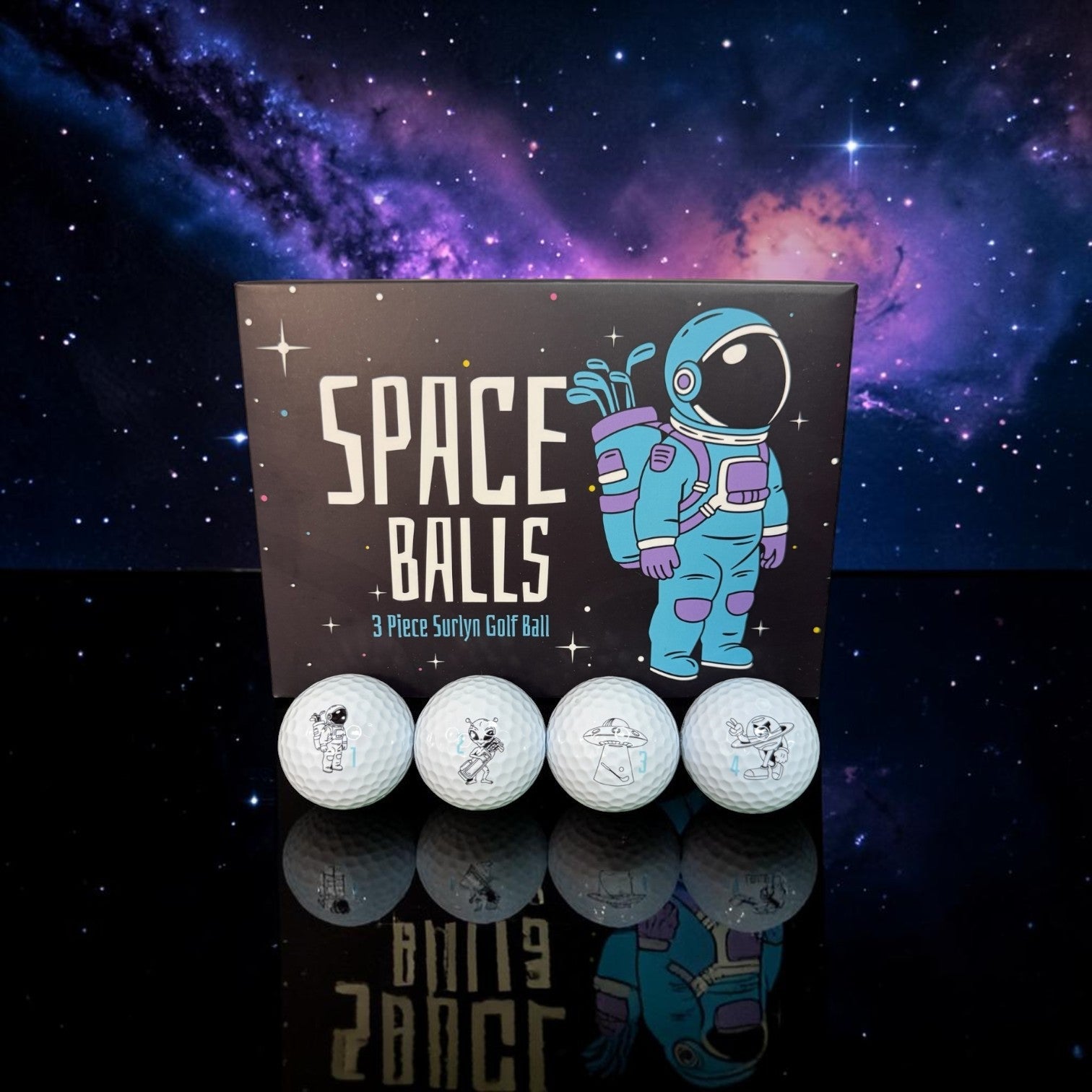 Space Balls Pro Series Golf Balls | 3-Piece Surlyn Golf Balls | 12-Pack - Club Rehab