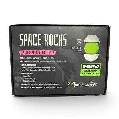 Space Rocks Distance Series Golf Balls | 2-Piece Surlyn Golf Balls | 12-Pack - Club Rehab