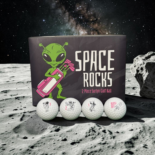 Space Rocks Distance Series Golf Balls | 2-Piece Surlyn Golf Balls | 12-Pack - Club Rehab