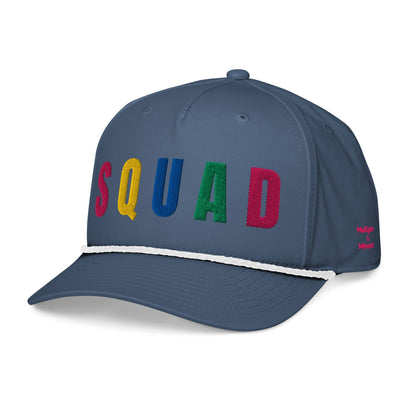 SQUAD Embroidered Golf Rope Hat for Women - Birdie Pop Collection - Black/White - Club Rehab