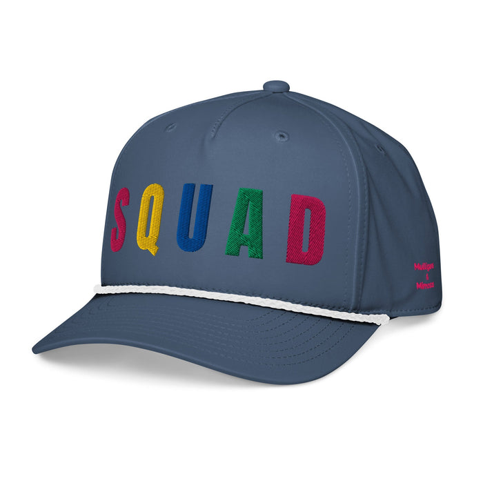 SQUAD Embroidered Golf Rope Hat for Women - Birdie Pop Collection - Black/White - Club Rehab