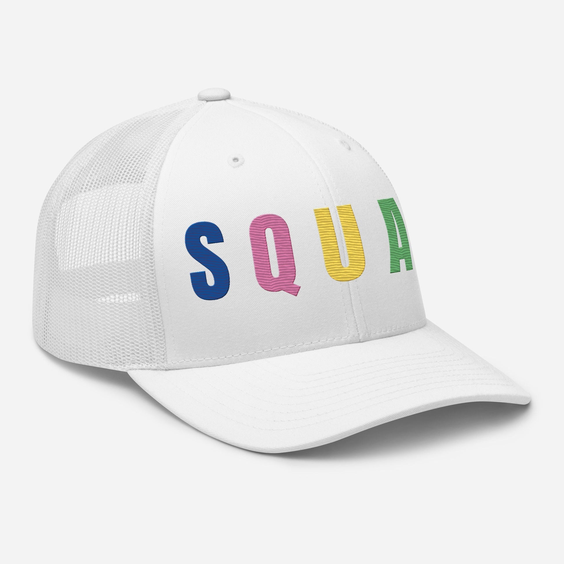SQUAD Embroidered Women’s Golf Hat - Birdie Pop Collection - White - Club Rehab