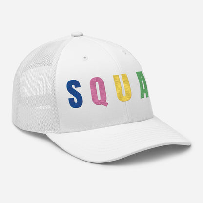 SQUAD Embroidered Women’s Golf Hat - Birdie Pop Collection - White - Club Rehab