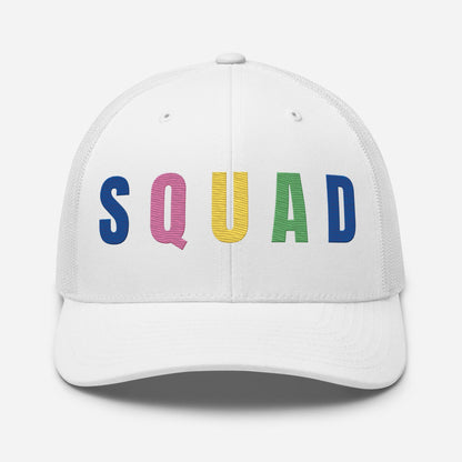 SQUAD Embroidered Women’s Golf Hat - Birdie Pop Collection - White - Club Rehab