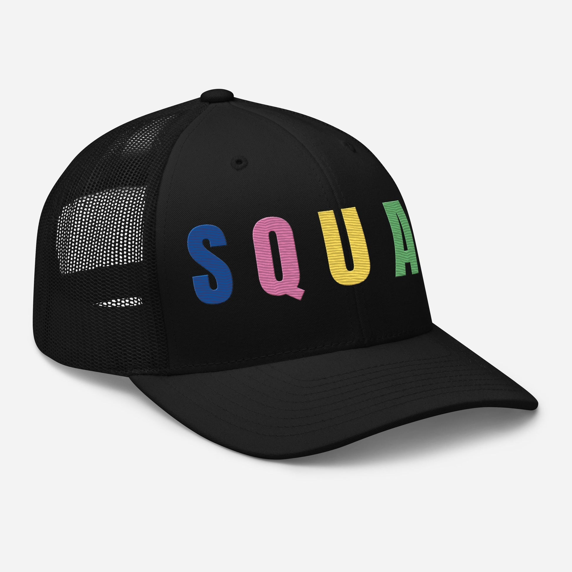 SQUAD Embroidered Women’s Golf Hat - Birdie Pop Collection - Black - Club Rehab