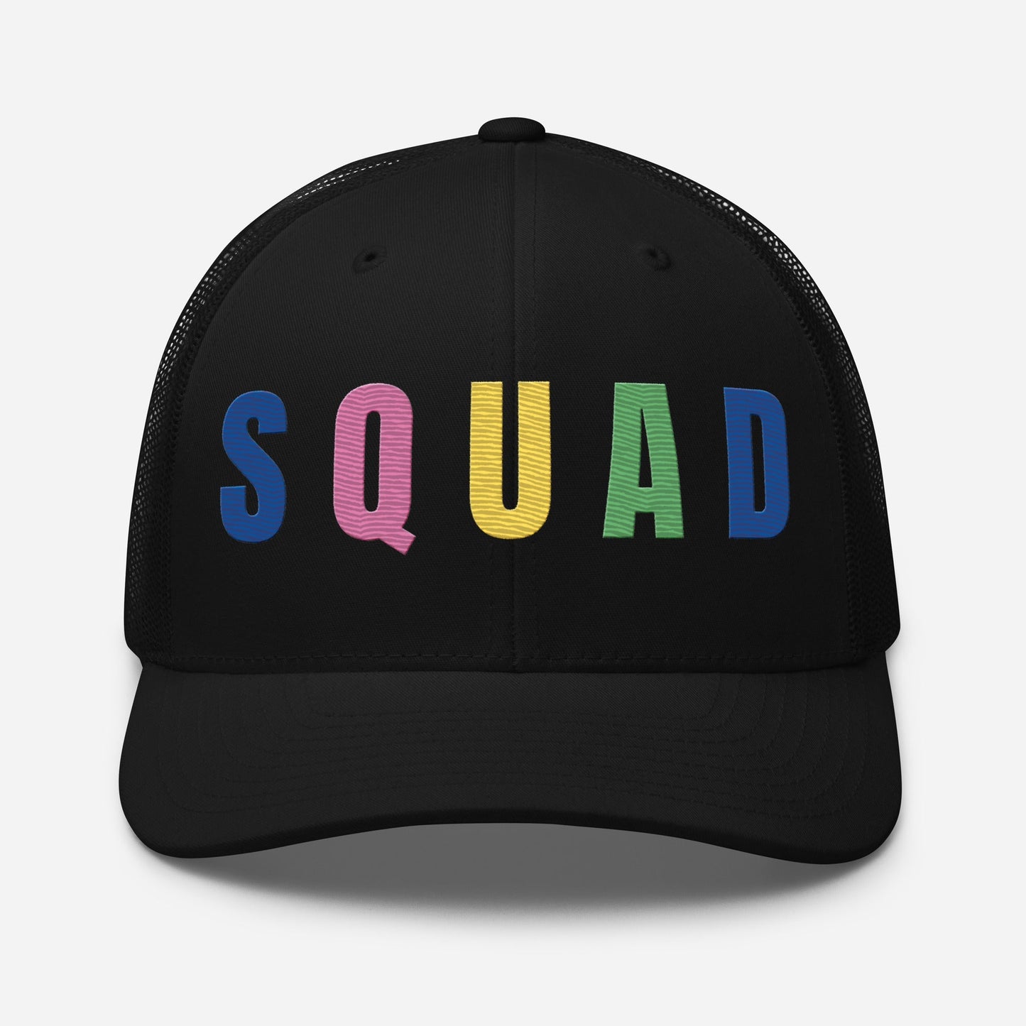 SQUAD Embroidered Women’s Golf Hat - Birdie Pop Collection - Black - Club Rehab