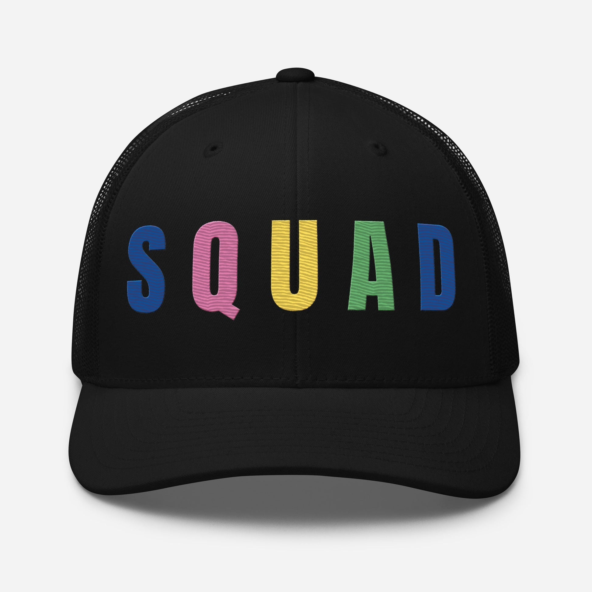 SQUAD Embroidered Women’s Golf Hat - Birdie Pop Collection - Black - Club Rehab